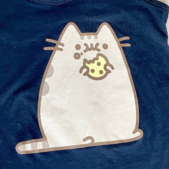 Pusheen Cookie Tank Top Cat Kawaii Desserts Weekend Vibes Cute Cat Top - Picture 2 of 4